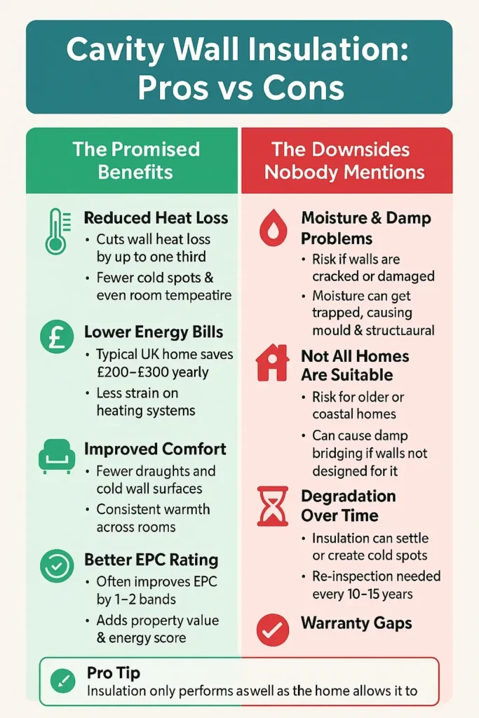 Cavity wall insulation Pro and Cons