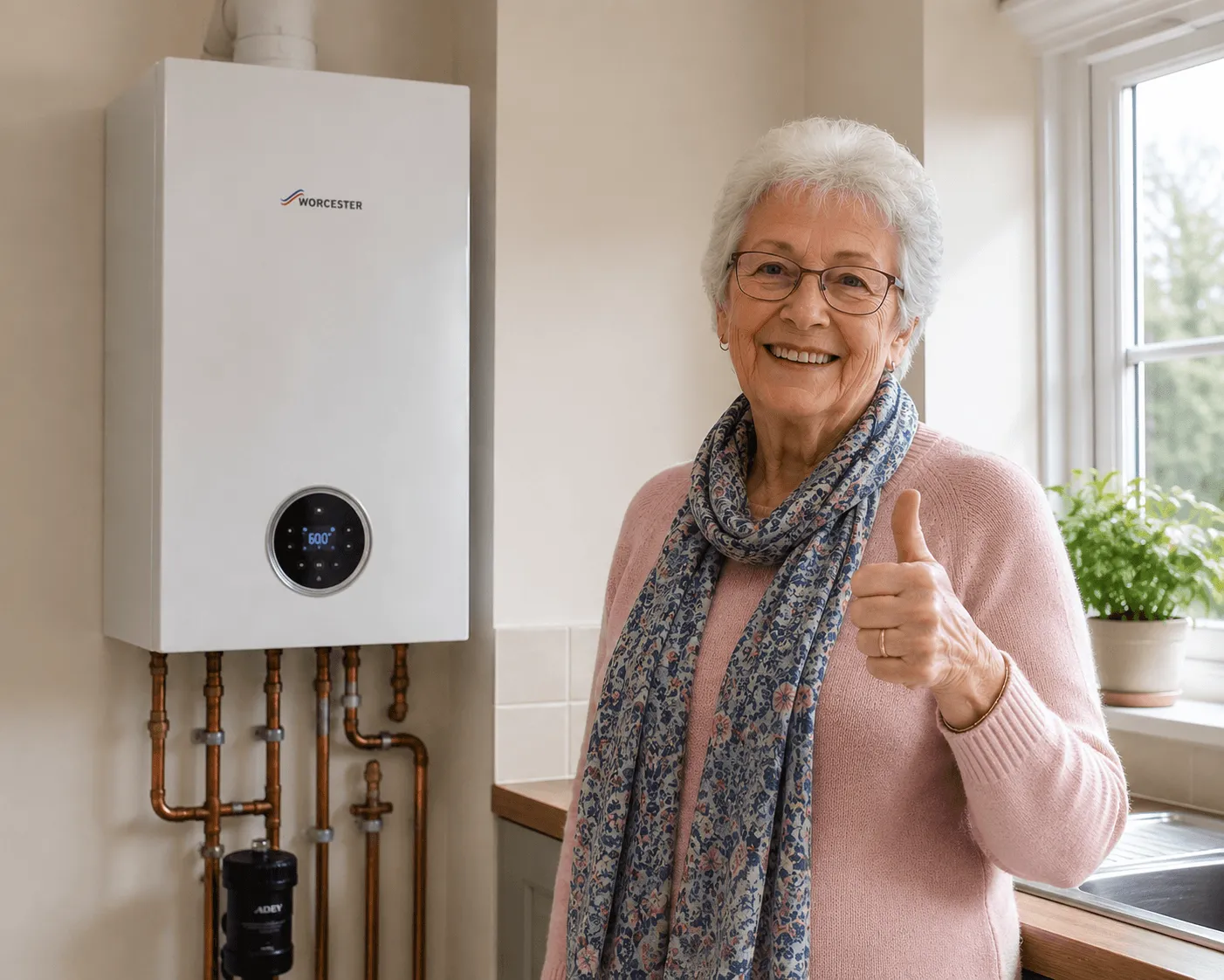 Lady happy with boiler installation in Glasgow