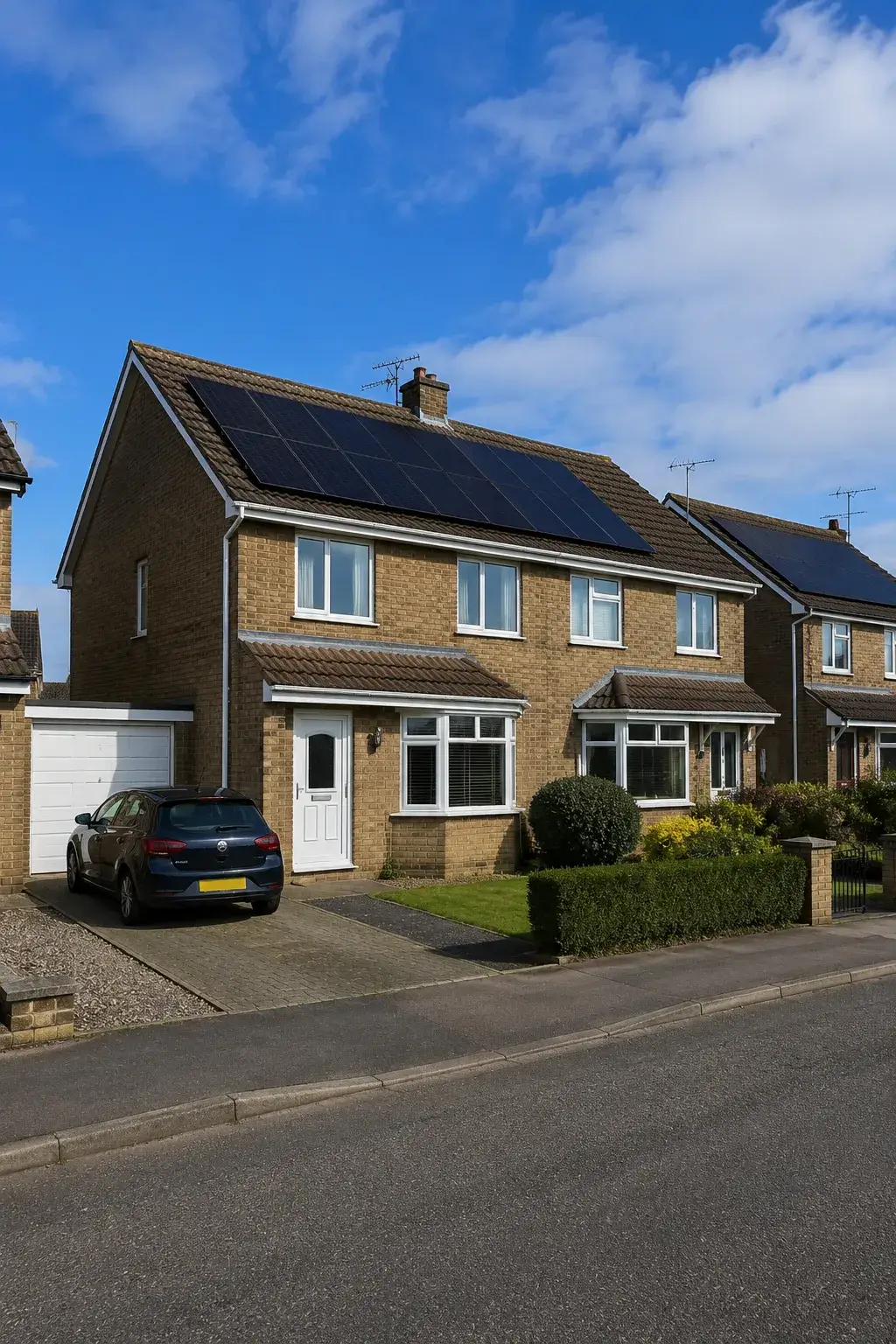 Solar panels installed on a roof in Glasgow
