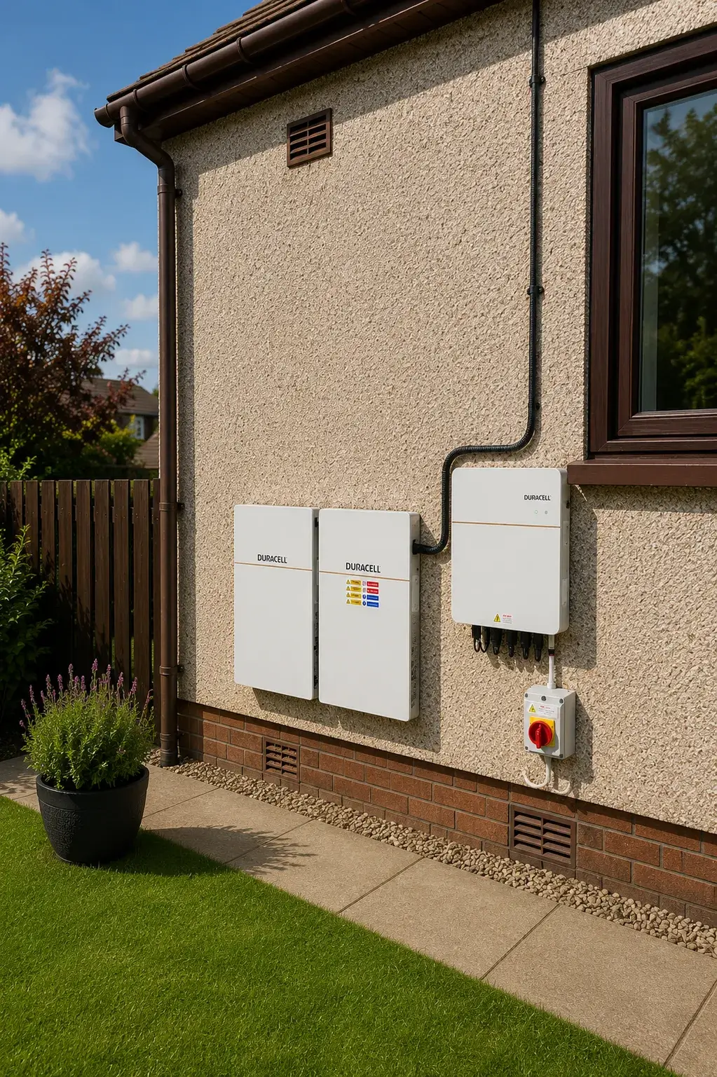 Solar panel inverter and battery system installed by H&R Energy