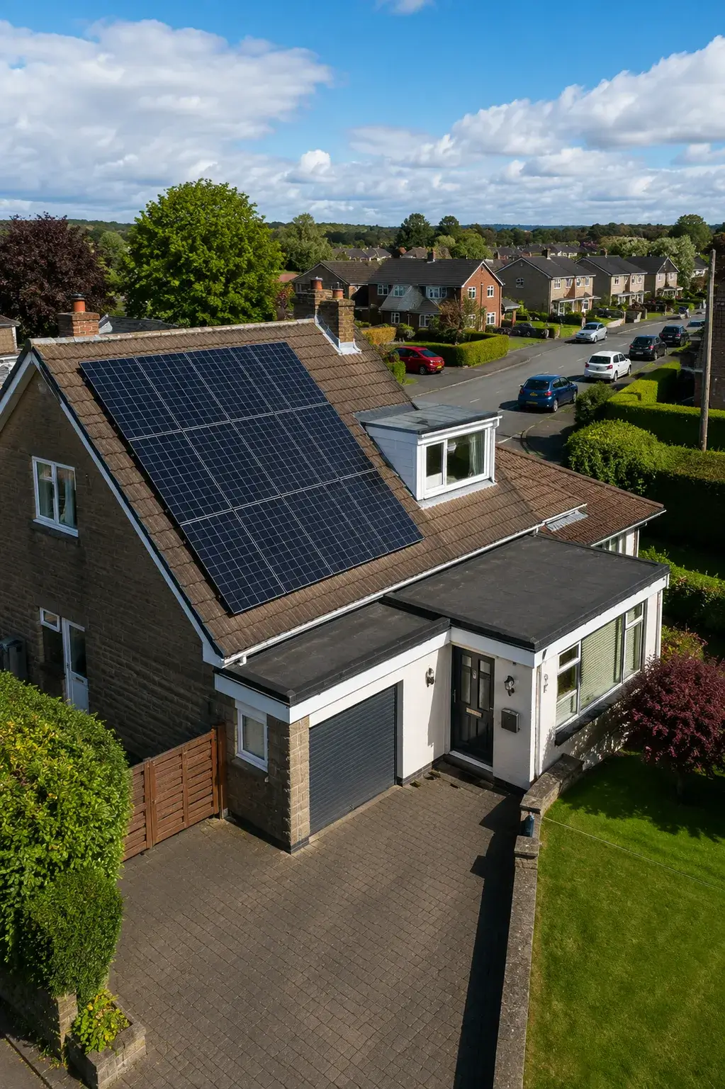 Solar panels installed on a roof in Aberdeen