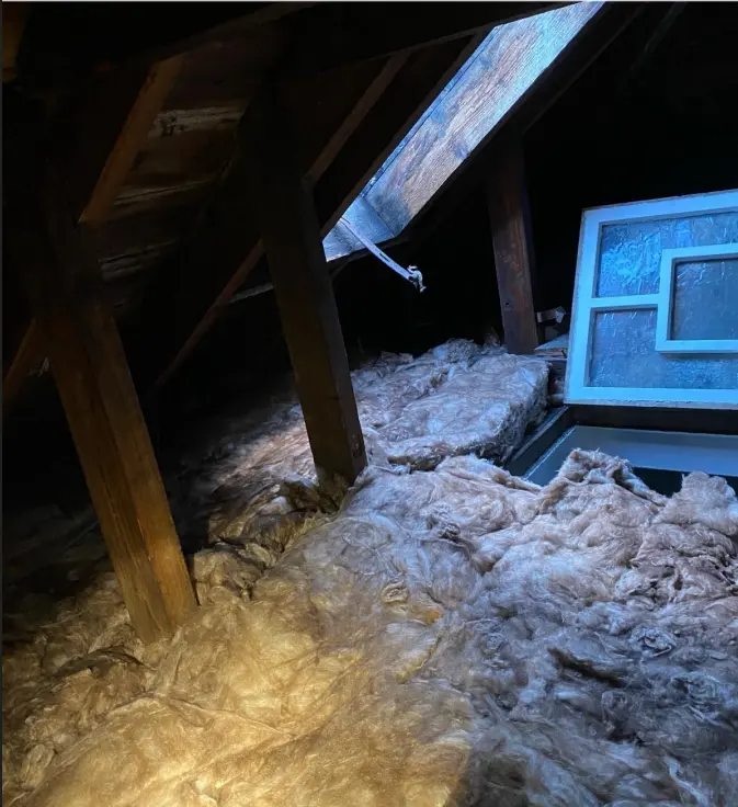 Completed loft insulation installation across roof space