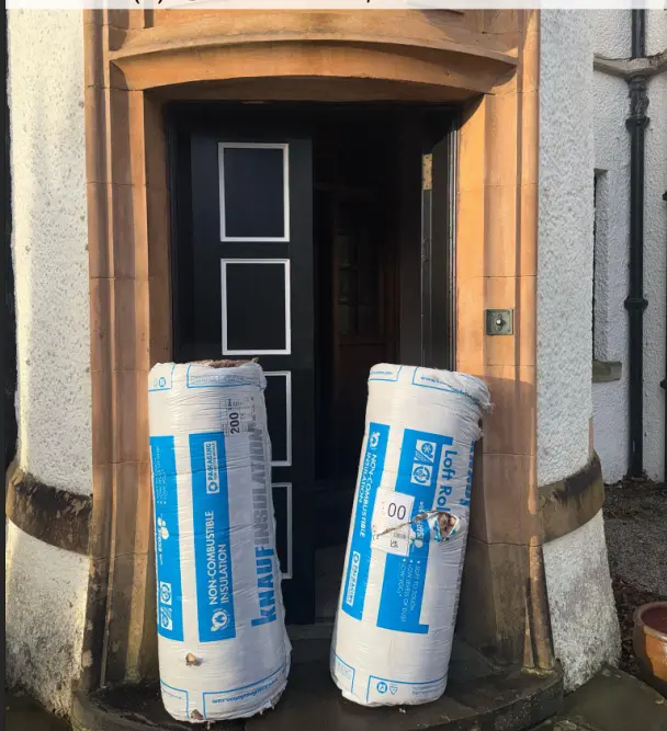 Mineral wool loft insulation materials ready for installation
