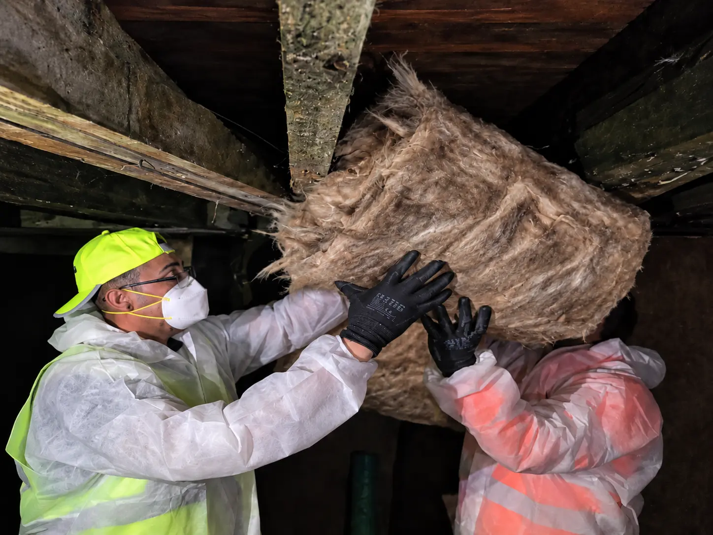 H&R Energy Solutions loft insulation installation in progress