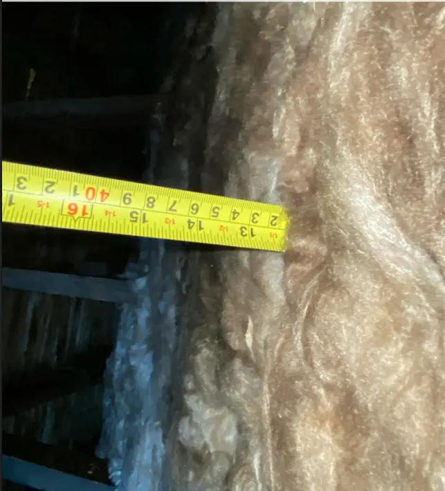 Loft insulation depth measurement after installation